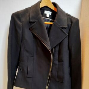 Black Blazer with Zipper Detail